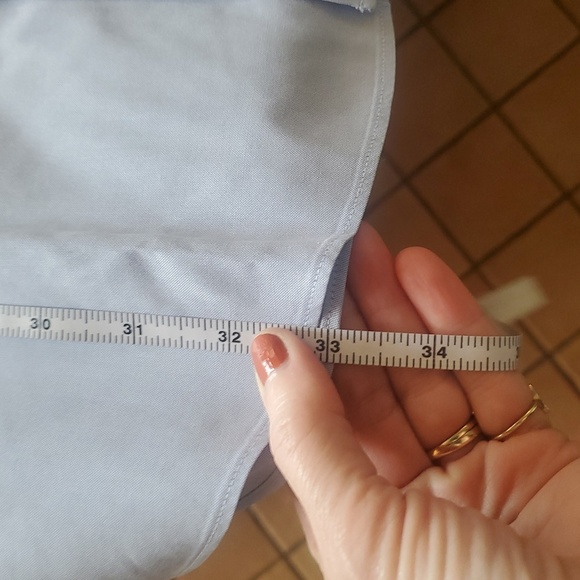 Roundtree & Yorke Gold Label Fitted NON Iron EZ Wash Dress Shirt in Blue Sz 16 - Picture 9 of 10